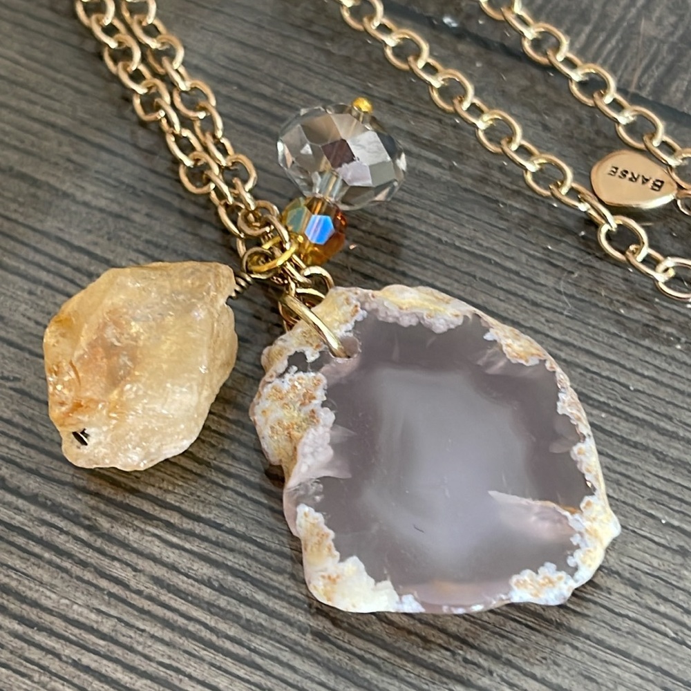 Barse Stone & Crystal Elegant Gold-tone Charm Necklace - Picture 2 of 15